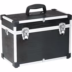 Valise de coiffure - SIBEL - Croco Noire - Aluminium économique - Rangement matériel - 38 cm de largeur