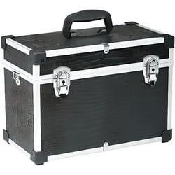 Valise de coiffure - SIBEL - Croco Noire - Aluminium économique - Rangement matériel - 38 cm de largeur