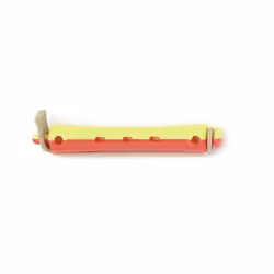 Bigoudis Permanente - SIBEL - Rouge/Jaune - Court 9 mm - Douzaine - Assemblage Ultrason