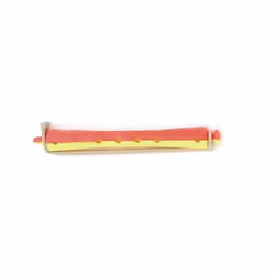 Bigoudis Permanente - SIBEL - Longs 8.5 mm - Bi-color Jaune/Rouge - Garantie indéssoudable - Douzaine