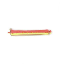 Bigoudis Permanente - SIBEL - Longs 8.5 mm - Bi-color Jaune/Rouge - Garantie indéssoudable - Douzaine