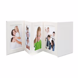 Deknudt Leporello, Blanc, 8 feuilles, 13 x 13 cm, Cuir, 175 mm, 175 mm