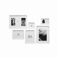 Deknudt S46YK1, Cadre photo, Panneaux MDF, Verre, Bois, Blanc, Mur, Rectangulaire, Paysage/portrait