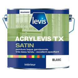 Levis - Acry tx Satin Peinture Laque Acrylique Satin - Bois Métaux & Plastiques Durs - Intérieur Finition: Satiné - Couleur: Blanc - Conditionnement: