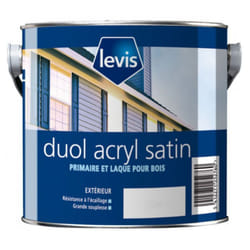 Duol Acryl Satin Peinture Acrylique Microporeuse Boiseries - Extérieur Finition: Satiné - Couleur: Blanc - Conditionnement: 1L - Levis