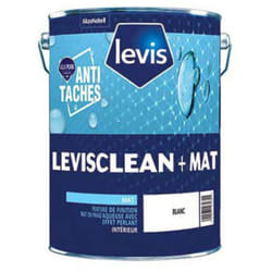 Levis - clean+ Mat Peinture Acrylique Effet Perlant Anti Taches - Surfaces Murales - Intérieur Finition: Mat - Couleur: Blanc - Conditionnement: 15L