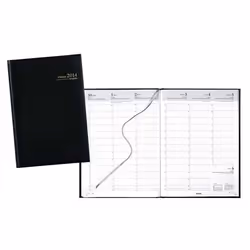 Agenda BREPOLS Omega 30 ft 21x29cm - Broché 1 semaine sur 2 pages - Papier blanc - Couverture noire