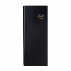 Agenda long 1 jour par page travers noir