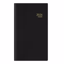 Agenda Semainier BREPOLS Breplan GENOVA 9x16cm Année civile 2026 Noir