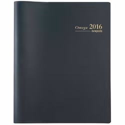 Agenda - BREPOLS - OMEGA 27 - 1 semaine sur 2 pages - 210 x 270 mm - Noir
