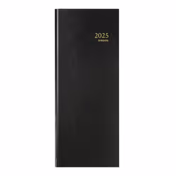 Agenda banque long 15x34cm 2 volumes 2p/j f/c noir
