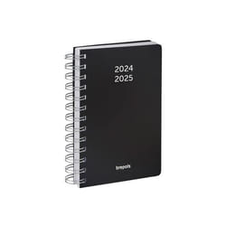 Agenda scolaire - 2024/2025 - Noir - Spirale - Polypro rigide - Septembre à septembre - 1 jour par page