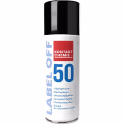 Type de conditionnement = Aérosol Contenance = 200 ml Type de nettoyant = Solvant Nom commercial = LABEL OFF 50