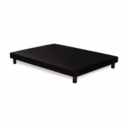 FINLANDEK Sommier tapissier RAKENNE en bois pin massif noir 140x190 - 12 lattes fixes - Coutil 100% polyester - Hauteur 12 cm ...
