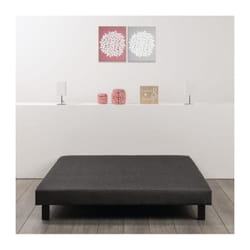 Les Tendances - Sommier tapissier a lattes 160 x 200 - Bois massif gris anthracite + pieds - finlandek Rakenne