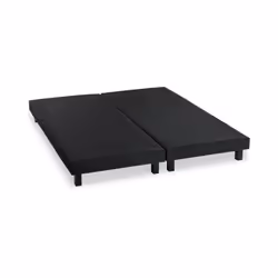 DEKO DREAM Sommiers tapissier RAKENNE en bois pin massif noir 2x80x200 - 12 lattes fixes - Coutil 100% polyester - Hauteur 12 ...