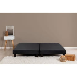 Les Tendances - Finlandek Rakenne Lot De 2 Sommiers Tapissiers A Lattes 180 X 200 Cm - Bois Massif Noir + Pieds