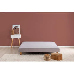 Les Tendances - Sommier Tapissier A Lattes 140 X 190 - Bois Massif Gris + Pieds - Finlandek Rakenne