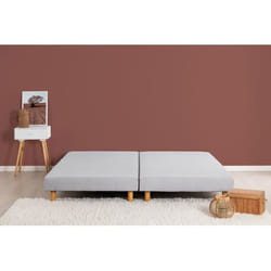 Deko Dream Rakenne - Sommiers Tapissiers A Lattes 2x90x200 - Bois Massif Gris + Pieds