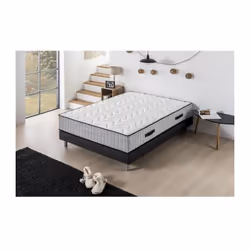 HOTEL SUPREME matelas 160 x 200 cm - 27 cm - 672 ressorts ensachés - 7 zones de confort - Mousse polyuréthane avec renfort pé ...