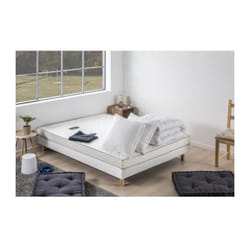 Les Tendances - Pack pret a dormir top Matelas 140x190 cm + Sommier + Couette + 2 oreillers 60x60 cm - 14 cm