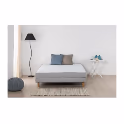 Ensemble Airflex 140x190 - Matelas mousse 15 cm + sommier tapissier + 4 pieds