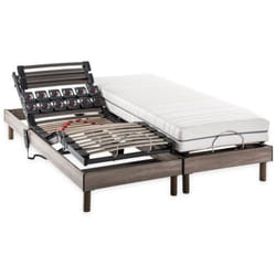 Les Tendances - Ensemble matelas + sommier relaxation électrique ergo 2 Dreamzone - 2x80x200 cm - Ressorts ensachés - deko dream Ergo 2