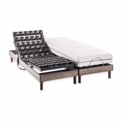 Ensemble relaxation 2x90x200 électrique télécommandé, tete et pieds relevables, entierement plots dimensionnels, en deux somm ...