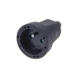 FICHE FEMELLE ETANCHE IP44 NOIRE