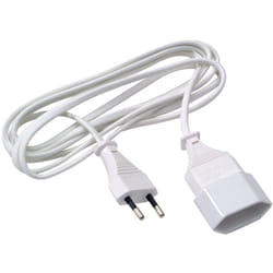 Rallonge 2x0.75 pvc 2,5m Blanche