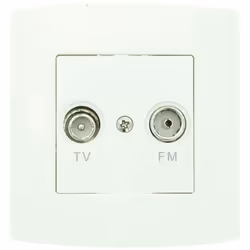 Prise TV Femmelle/Mâle encastrable PROFILE - Blanc