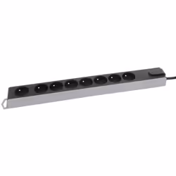 Multiprise - PROFILE - X8 - 8 Prises - 3m - Interrupteur intégré - Noir
