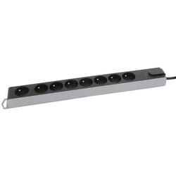 Multiprise - PROFILE - X8 - 8 Prises - 3m - Interrupteur intégré - Noir