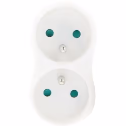 Lot de 2 multiprises - PROFILE - Bloc de 2 prises 2P+T - 16A - Blanc