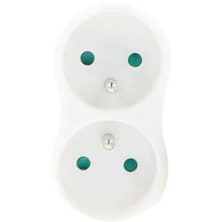Lot de 2 multiprises - PROFILE - Bloc de 2 prises 2P+T - 16A - Blanc
