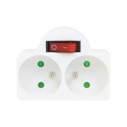 Profile - Fiche biplitte 2x16a +interrupteur blister