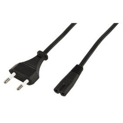 Valueline Euro - 8-Shaped Grooved, M/F Noir 1,5 m