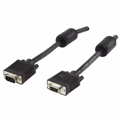 Valueline CABLE-178, 1,8 m, VGA (D-Sub), VGA (D-Sub), Noir, Nickel, Mâle/Femelle