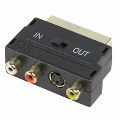 Valueline Scart - 3x RCA + SVHS, SCART (21-pin), 3 x RCA + S-Video, Mâle, Femelle, Or, Noir