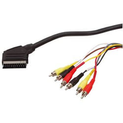 Valueline SCART 11 câble vidéo et adaptateur 1,5 m SCART (21-pin) 6 x RCA Noir