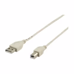 Valueline CABLE-141/3, 3 m, USB A, USB B, USB 1.1, Mâle/Mâle, Gris