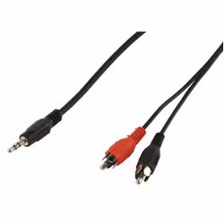 Valueline CABLE-458, 3,5mm, Mâle, 2 x RCA, Mâle, 1,5 m, Noir