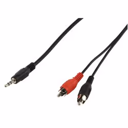 Valueline CABLE-458/5, 3,5mm, Mâle, 2 x RCA, Mâle, 5 m, Noir
