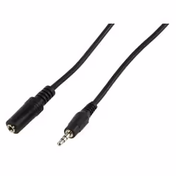 Valueline CABLE-423/5, 3,5mm, Mâle, 3,5mm, Femelle, 5 m, Noir