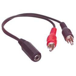 Valueline CABLE-470 câble audio 0,2 m 2 x RCA 3,5mm Noir, Rouge
