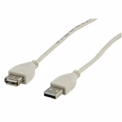 Valueline CABLE-143, 1,8 m, USB A, USB A, USB 1.1, Mâle/Femelle, Gris