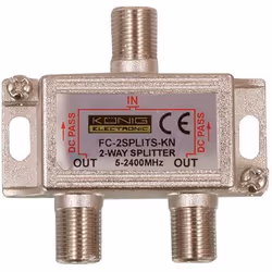 König FC-2SPLT-ST-KN, Diviseur de câbles, 75 Ohm, 5 - 2400 MHz, F