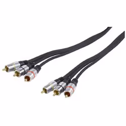 HQ 2.5m 3xRCA M/M composante (YPbPr) câble vidéo 2,5 m Noir
