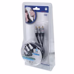HQ 2.5m 3xRCA M/M composante (YPbPr) câble vidéo 2,5 m Noir