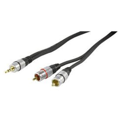 HQ 1.5m 3.5mm 2x RCA M/M câble audio 1,5 m 3,5mm 2 x RCA Noir